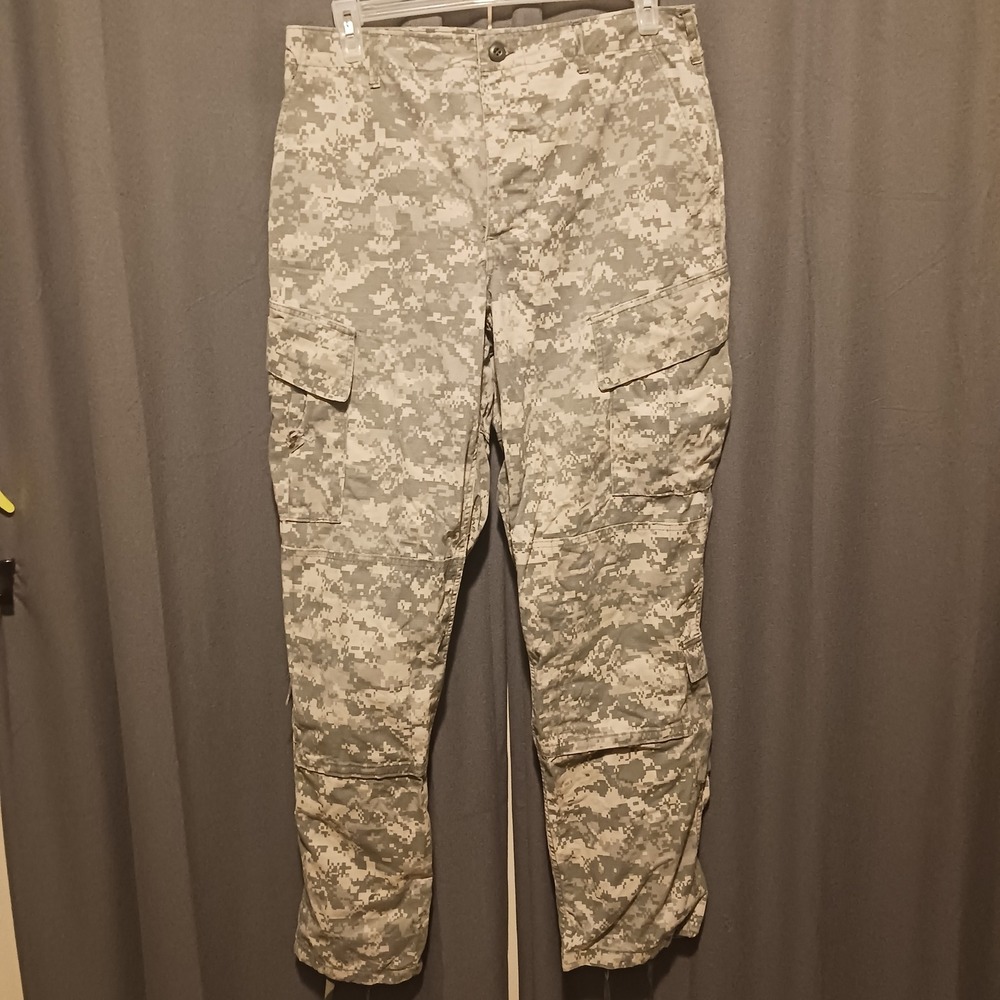 Gorpcore Military ACU Digital Camo Cargo Pants Medium Long Ripstop Tactical UCP